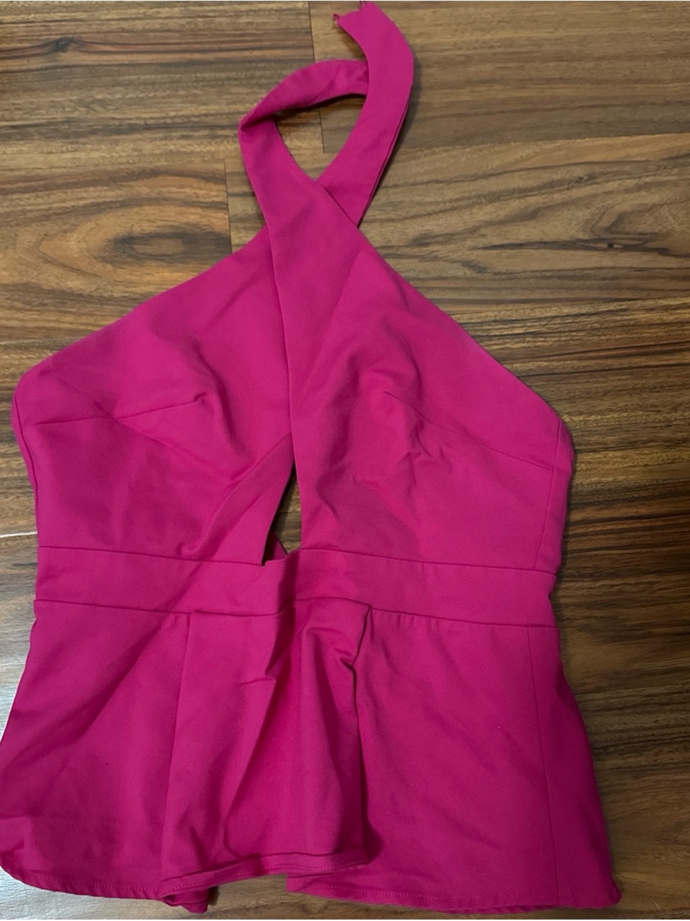 superdown Fuchsia One-Shoulder Peplum Top
